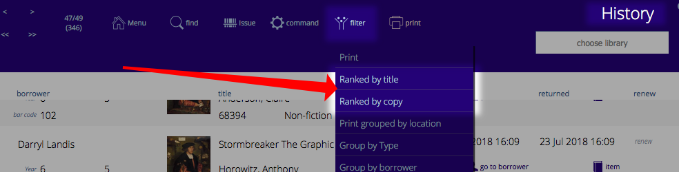 report title or copy history